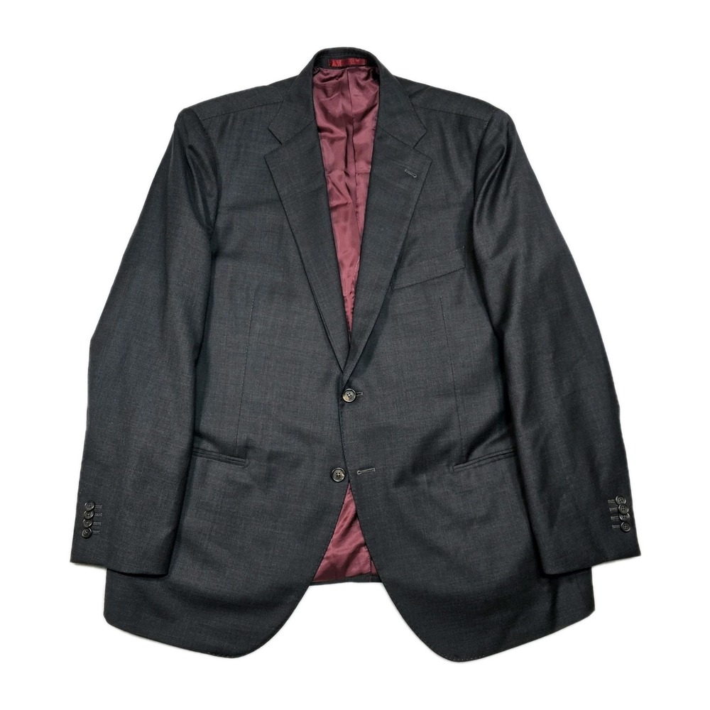 Proper Cloth Bespoke Blazer Mens 50R Sport Coat Jacket Wool Charcoal Super 110's